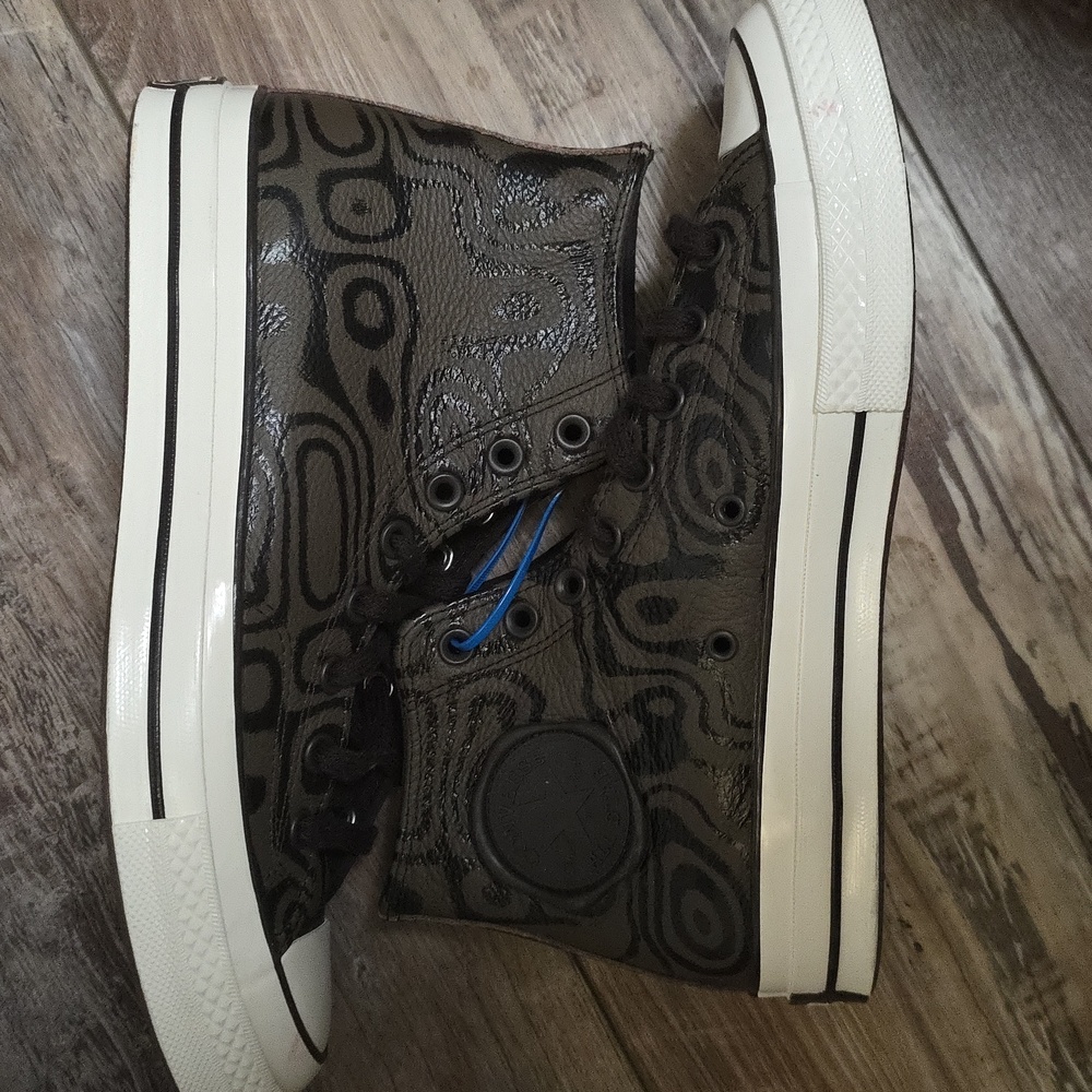 New Chuck Taylor All Star Converse "Chocolate Swirls" Hi-Top Shoes, Willy Wonka - Picture 5 of 12